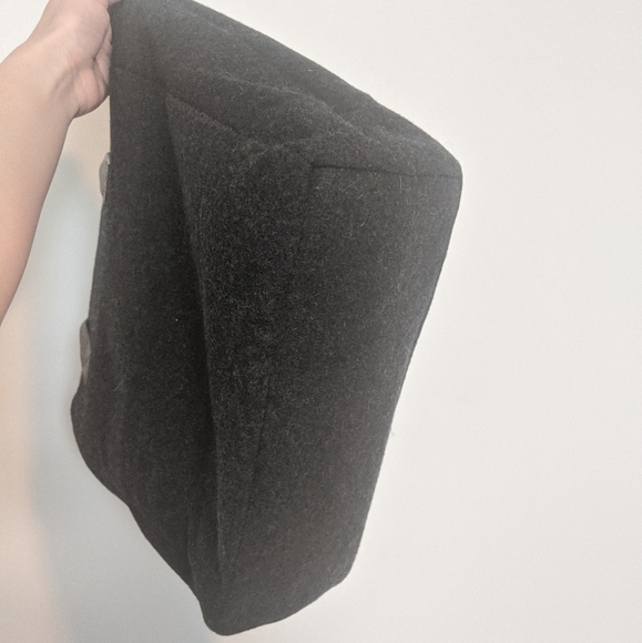 EMANUEL 100% Wool dark grey and brown leather bag - Picture 3 of 3